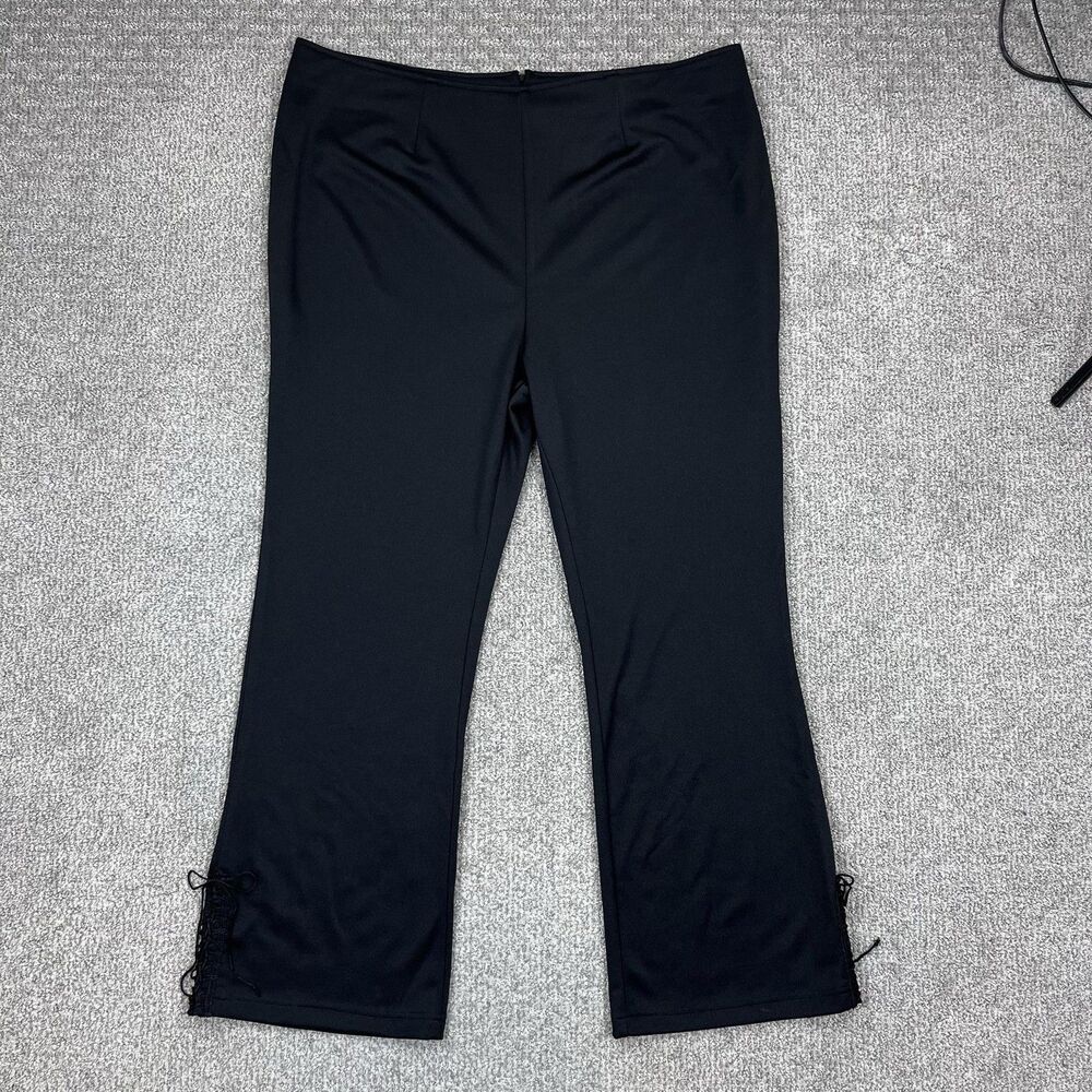 Cleveland Street Pants Womens 26 Plus Black Microfiber Corset Hem Dressy Career